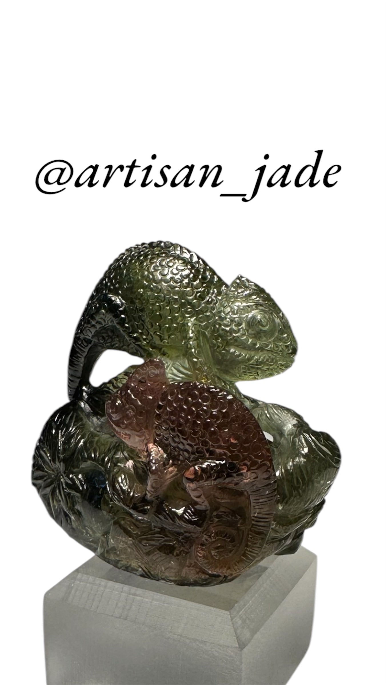 3D Chameleon Pair, Pink and Green Tourmaline, Brazil