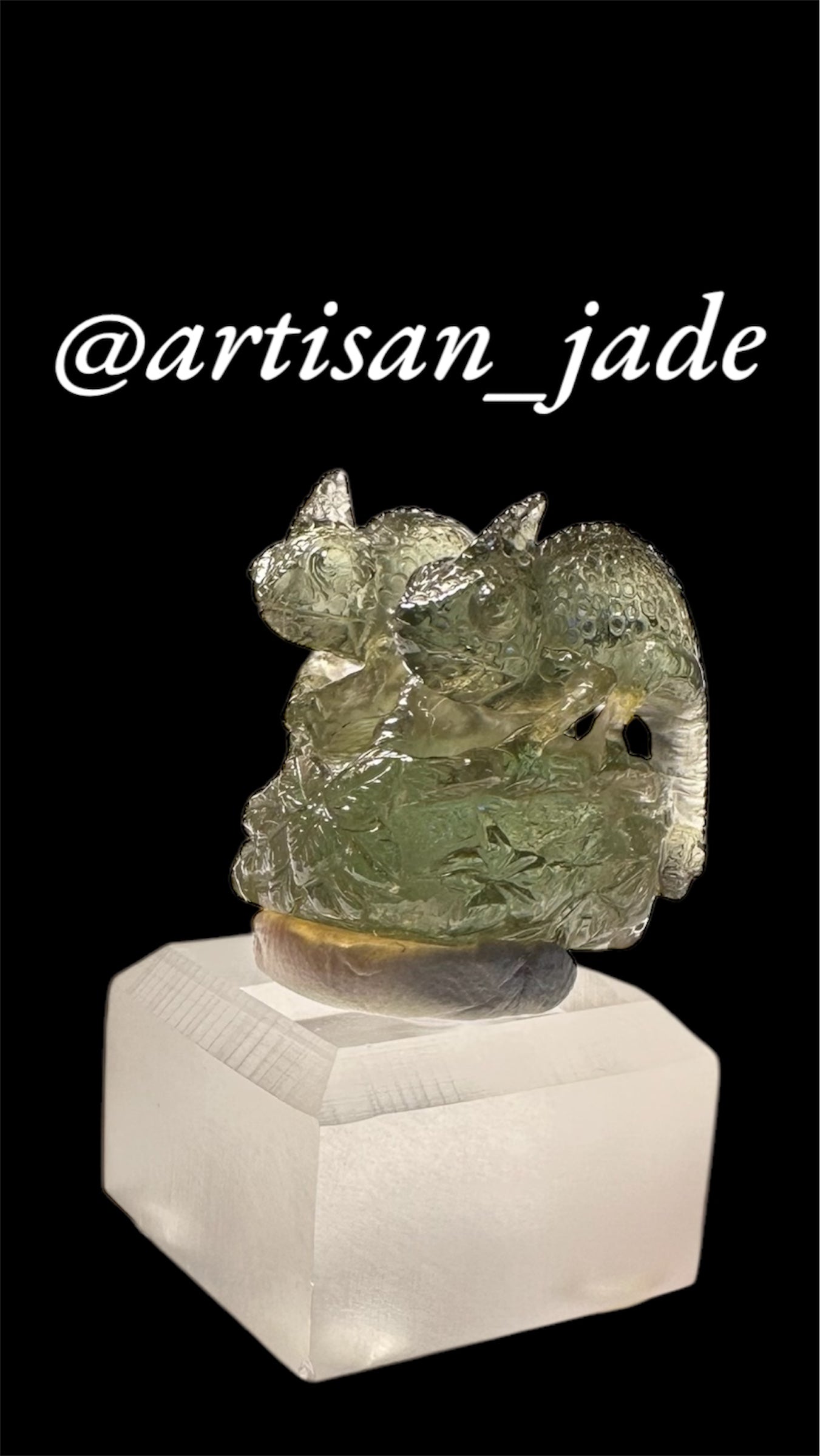 3D Chameleon Pair, Green Tourmaline, San Diego, California