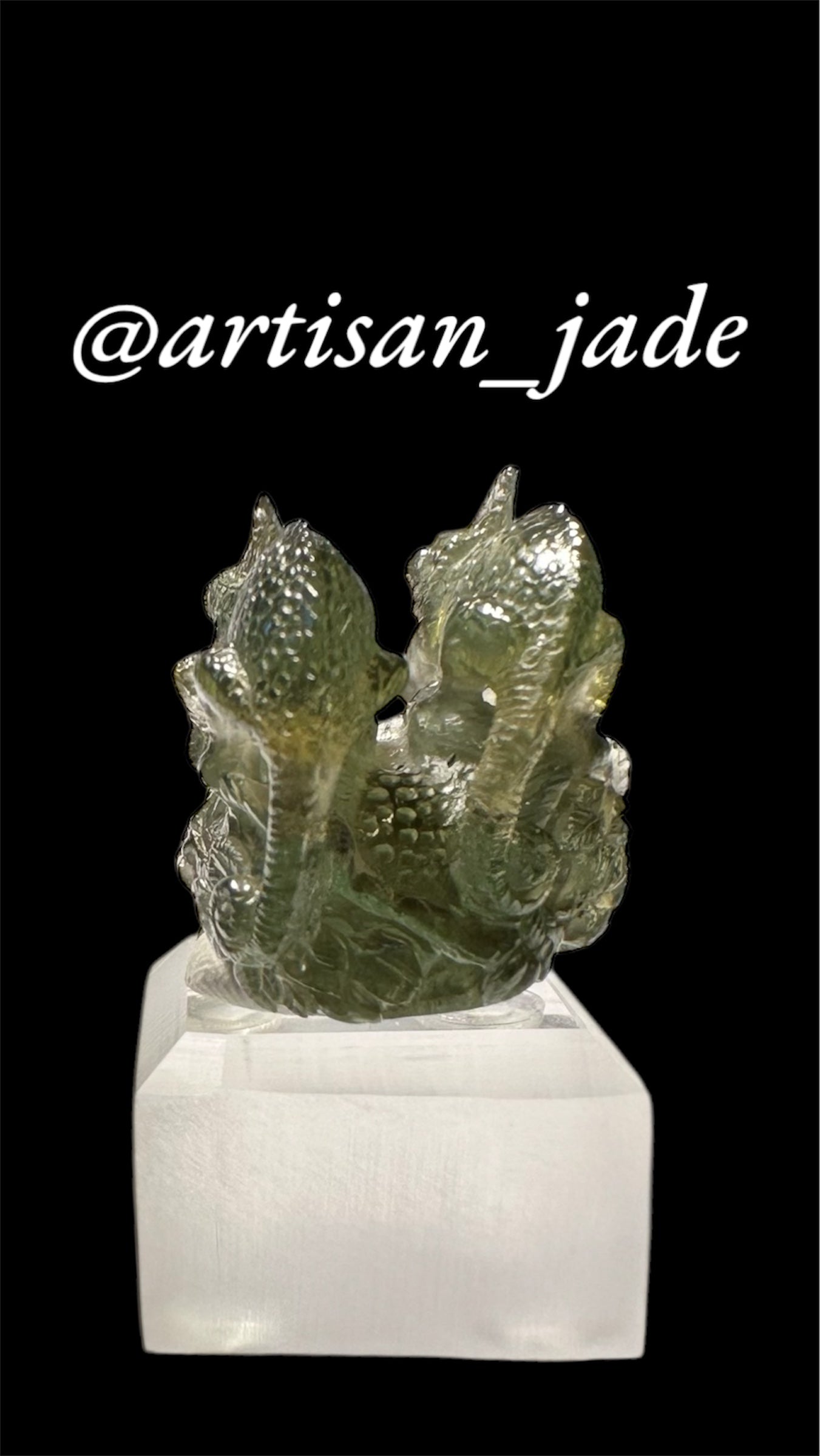 3D Chameleon Pair, Green Tourmaline, San Diego, California